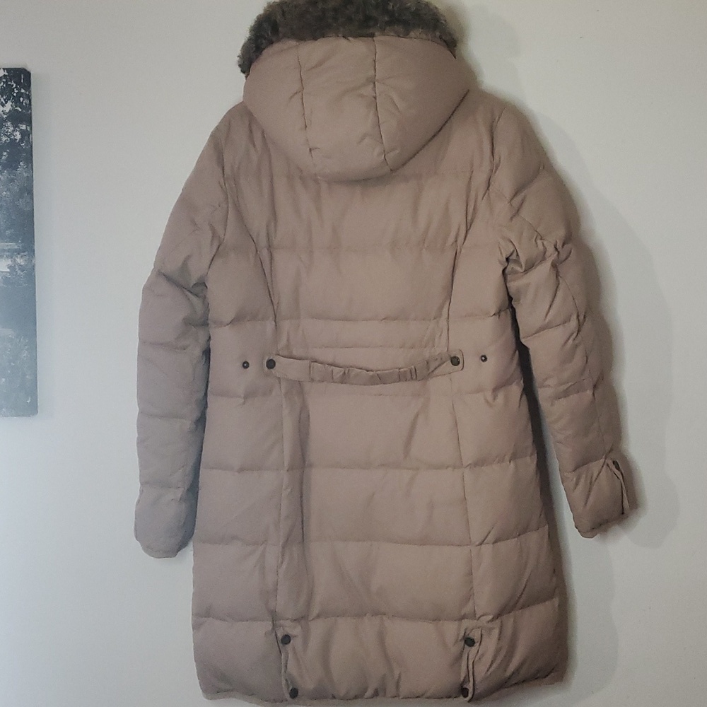 Womens Lauren Ralph Lauren Down Puffer Coat Size Medium Neutral Colored - Picture 14 of 16